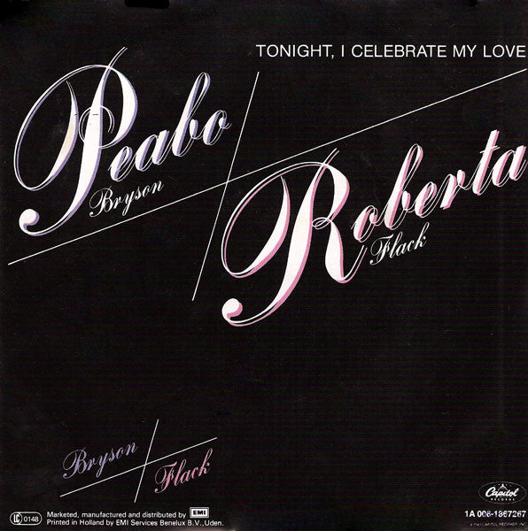 Peabo Bryson / Roberta Flack : Tonight, I Celebrate My Love (7",45 RPM,Single,Stereo)