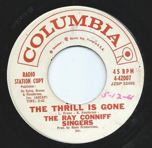 Ray Conniff And The Singers : Golden Earrings (7",45 RPM,Single,Promo)