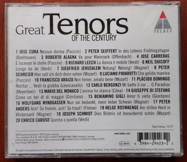 Various : Great Tenors Of The Century (Compilation)