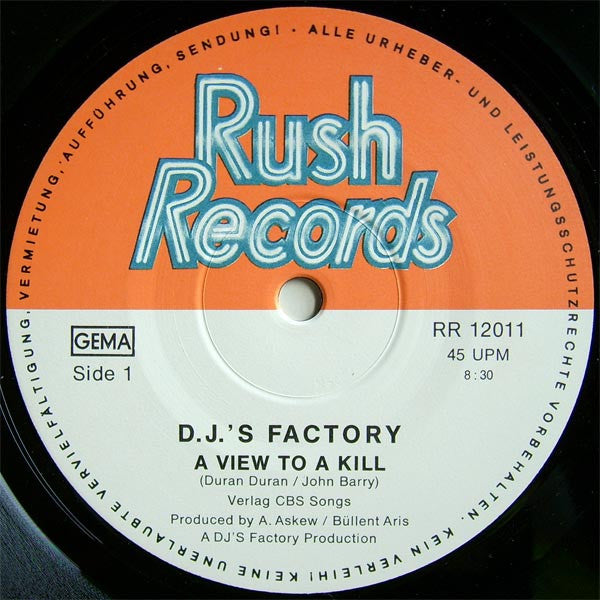 DJ's Factory : A View To A Kill (12",45 RPM,Single)