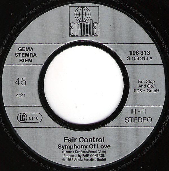 Fair Control : Symphony Of Love (7",Single,45 RPM)