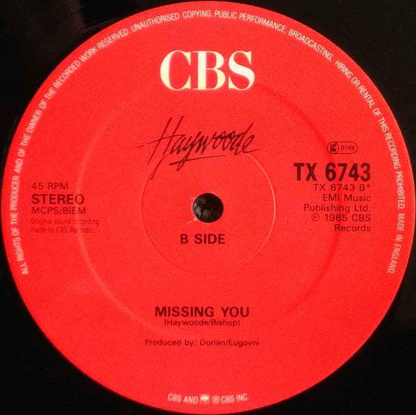 Haywoode : You'd Better Not Fool Around (12",45 RPM,Single,Stereo)