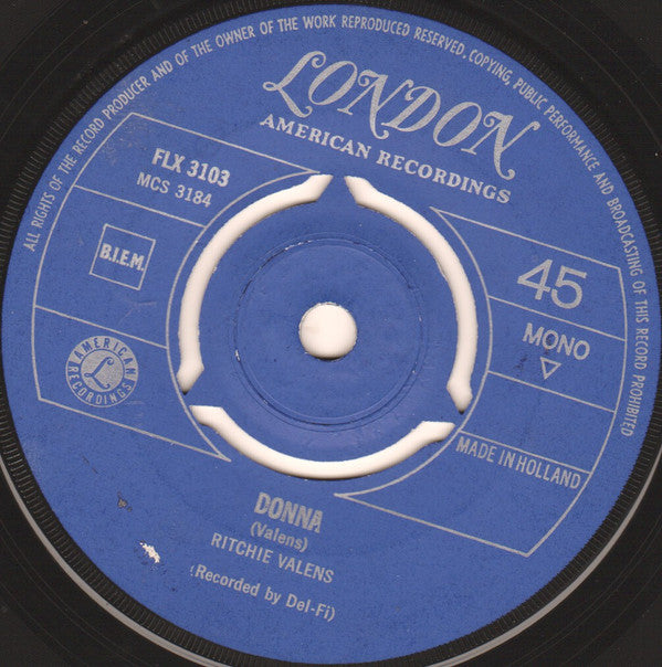 Ritchie Valens : Donna / La Bamba (7",45 RPM,Single,Mono)