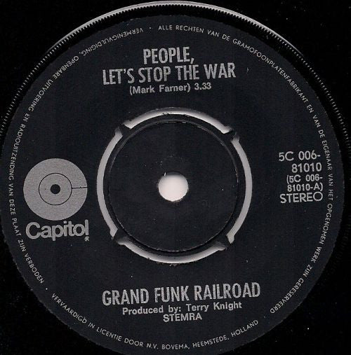 Grand Funk Railroad : People Let's Stop The War (7",45 RPM,Single)