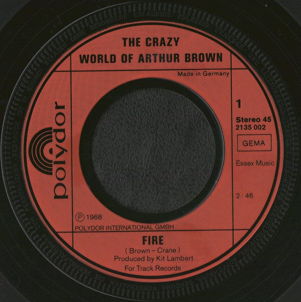 Crazy World Of Arthur Brown, The : Fire / Nightmare (7",45 RPM,Single,Stereo)