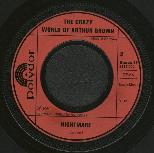 Crazy World Of Arthur Brown, The : Fire / Nightmare (7",45 RPM,Single,Stereo)