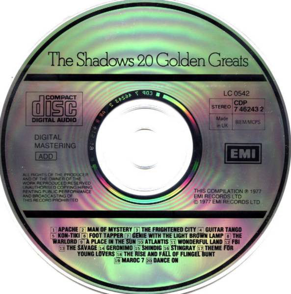 Shadows, The : 20 Golden Greats (Compilation,Reissue)
