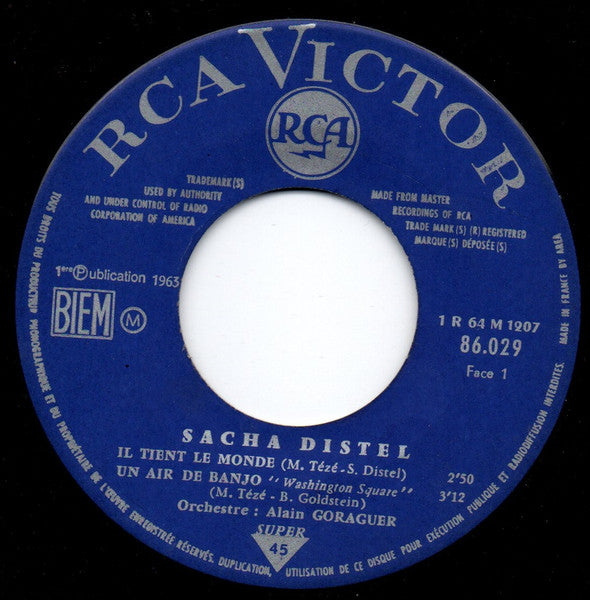 Sacha Distel : Il Tient Le Monde (7",45 RPM,EP)