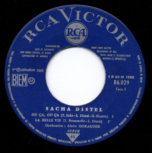 Sacha Distel : Il Tient Le Monde (7",45 RPM,EP)