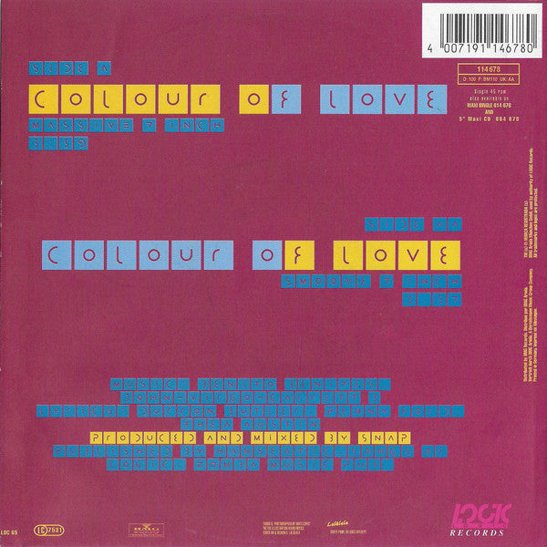 Snap! : Colour Of Love (7",Single,45 RPM)
