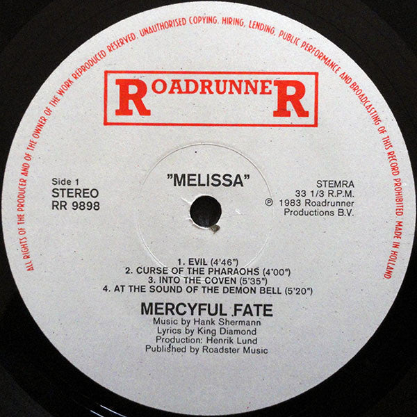 Mercyful Fate : Melissa (LP,Album,Stereo)