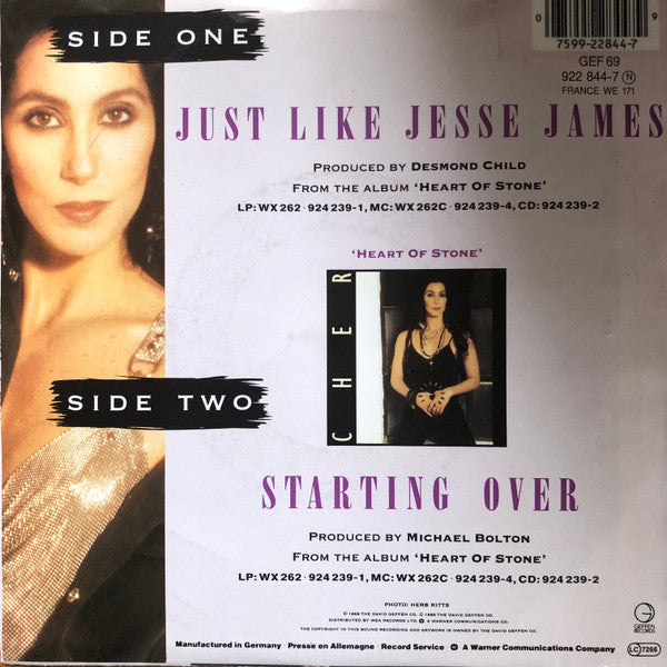 Cher : Just Like Jesse James (7",45 RPM,Single,Stereo)