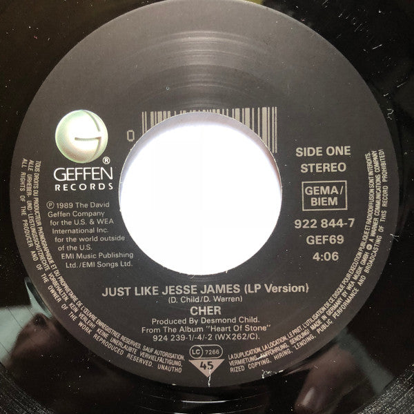 Cher : Just Like Jesse James (7",45 RPM,Single,Stereo)