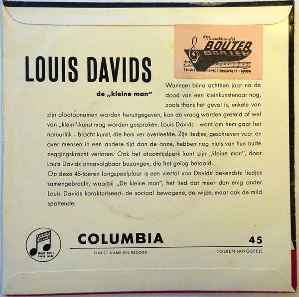 Louis Davids : De Kleine Man (7",EP)