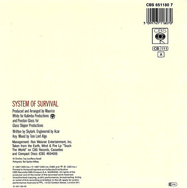 Earth, Wind & Fire : System Of Survival (7",45 RPM,Single,Stereo)