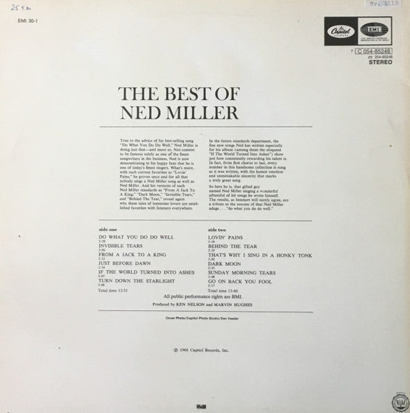 Ned Miller : The Best Of Ned Miller (LP,Album,Stereo)