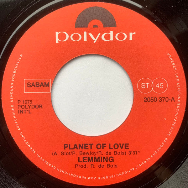 Lemming : Planet Of Love (7",45 RPM,Single,Stereo)