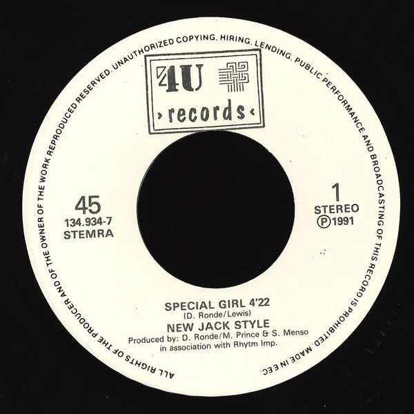 New Jack Style : Special Girl (7",45 RPM,Single)