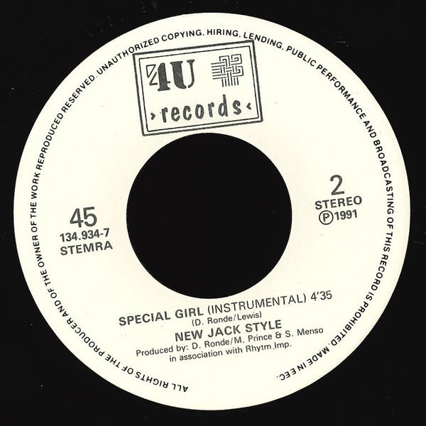 New Jack Style : Special Girl (7",45 RPM,Single)