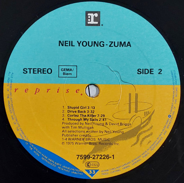 Neil Young With  Crazy Horse : Zuma (LP,Album,Reissue)