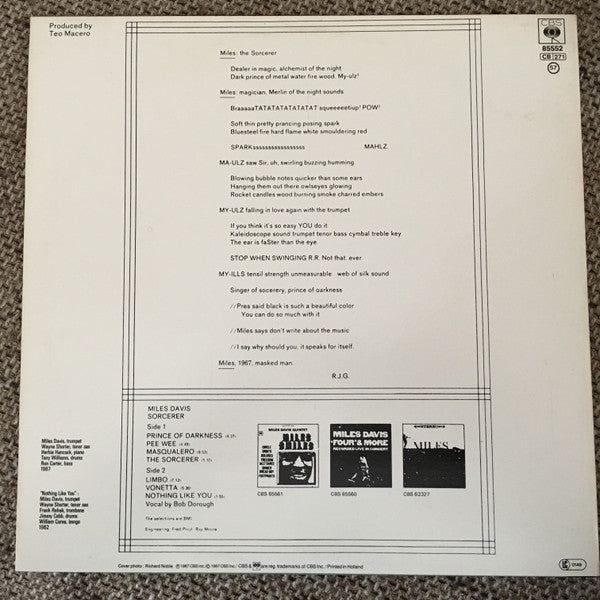 Miles Davis : Sorcerer (LP,Album,Reissue)