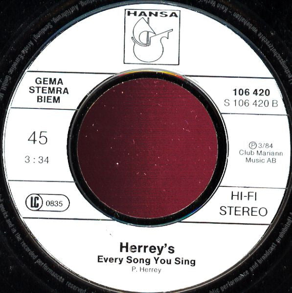 Herrey's, The : Diggi Loo / Diggi Ley (7",45 RPM,Single,Stereo)