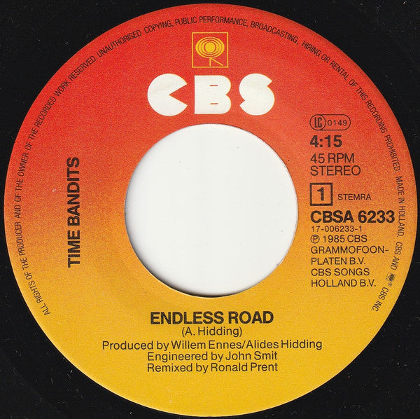 Time Bandits : Endless Road (And I Want You To Know My Love) (7",45 RPM,Single,Stereo)