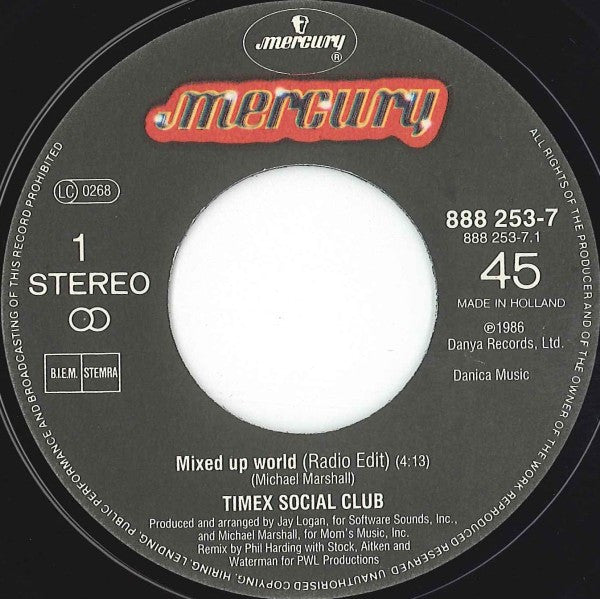 Timex Social Club : Mixed Up World (7",45 RPM,Single,Stereo)
