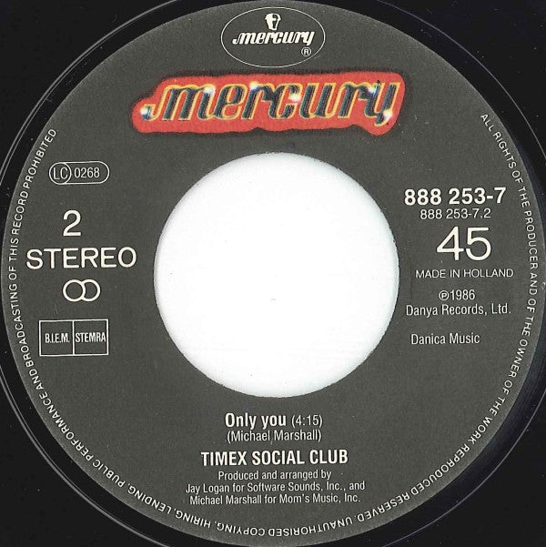 Timex Social Club : Mixed Up World (7",45 RPM,Single,Stereo)