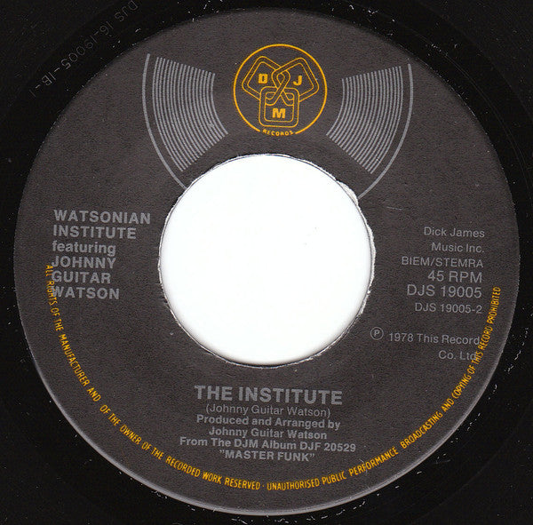 Watsonian Institute Featuring Johnny Guitar Watson : Master Funk (7",45 RPM,Single)