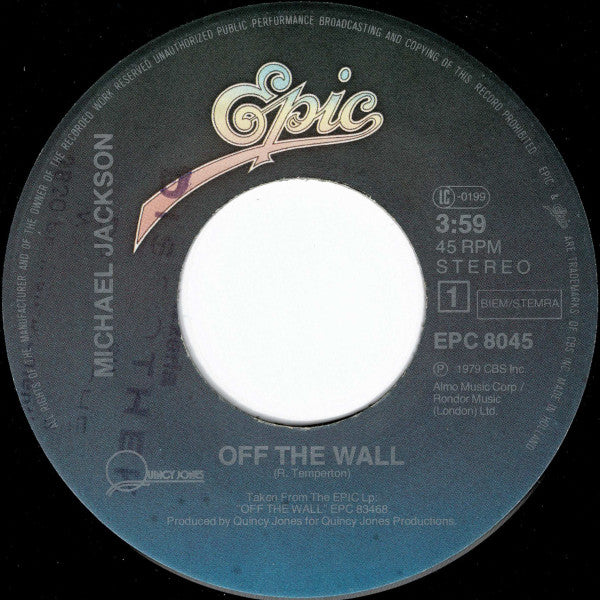 Michael Jackson : Off The Wall (7",45 RPM,Single,Stereo)