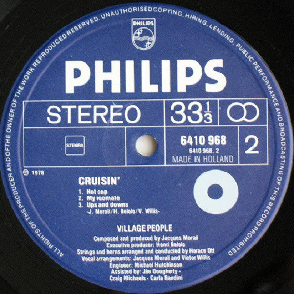 Village People : Cruisin' (LP,Album,Partially Mixed)