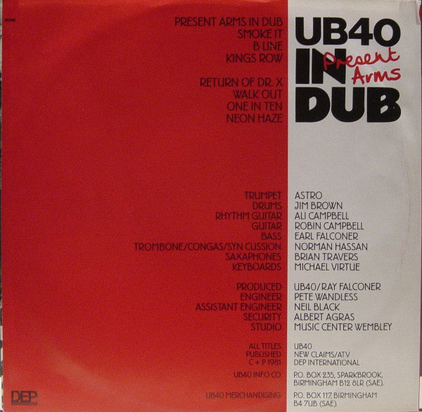 UB40 : Present Arms In Dub (LP,Album)