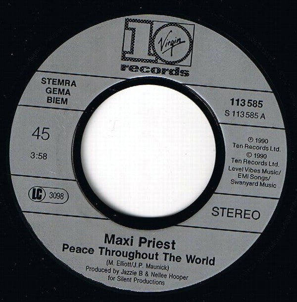 Maxi Priest : Peace Throughout The World (7",45 RPM,Single)