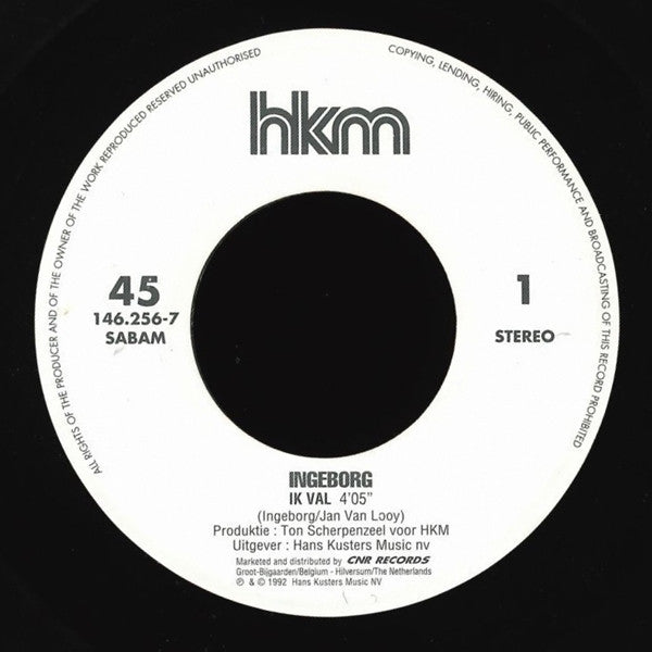 Ingeborg : Ik Val (7",Single,Stereo)