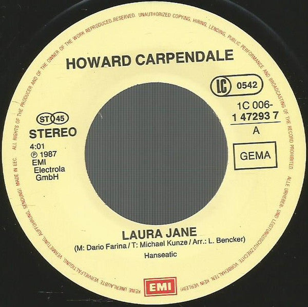Howard Carpendale : Laura Jane (7",45 RPM,Single,Stereo)