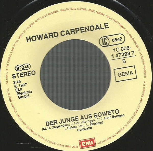 Howard Carpendale : Laura Jane (7",45 RPM,Single,Stereo)