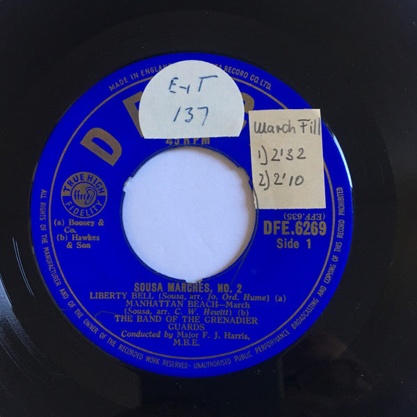 Band Of The Grenadier Guards, The Conducted By F.J. Harris : Sousa Marches No 2 (7",EP)