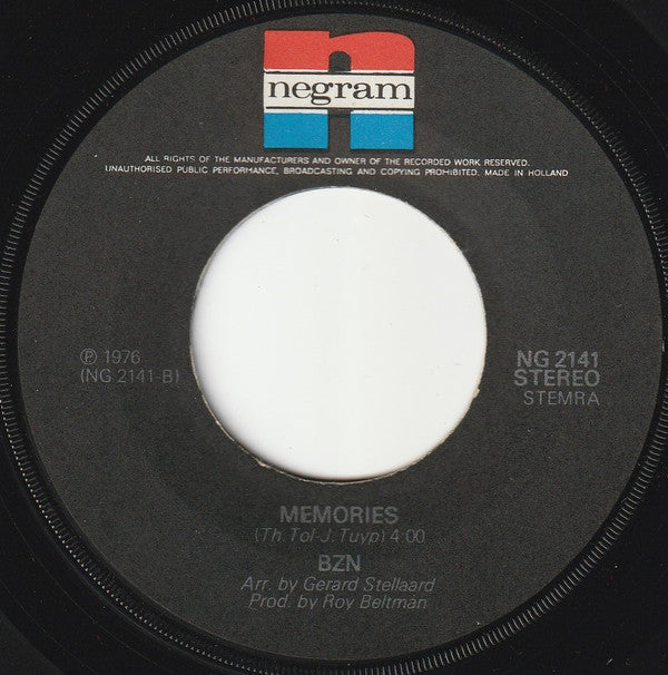 BZN : Mon Amour (7",45 RPM,Single,Stereo)