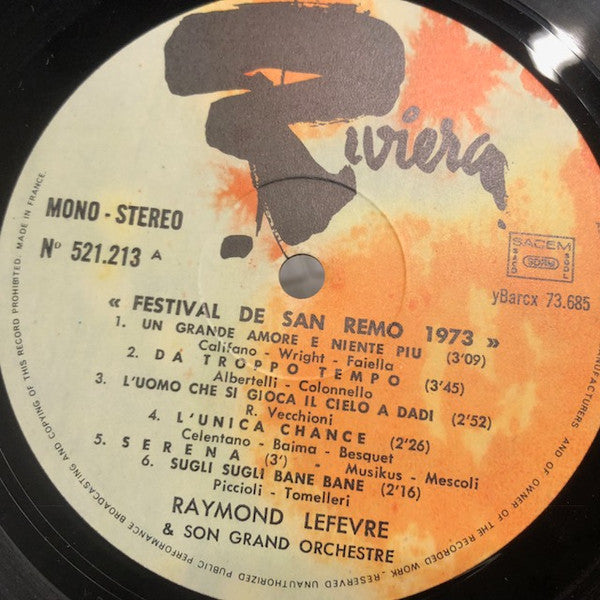 Raymond Lefèvre Et Son Grand Orchestre : Festival De San Remo 73 (LP)