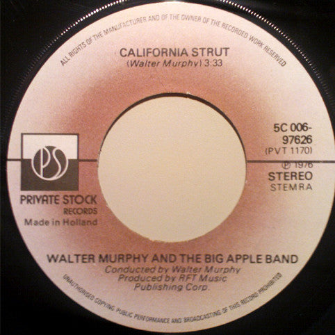 Walter Murphy & The Big Apple Band : A Fifth Of Beethoven (7",45 RPM,Single)