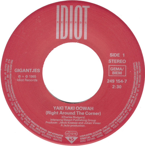 Gigantjes : Yaki Taki Oowah! (7",45 RPM,Single)