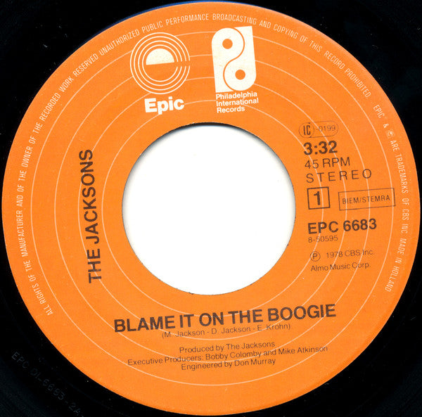 Jacksons, The : Blame It On The Boogie / Do What You Wanna (7",45 RPM,Single,Stereo)