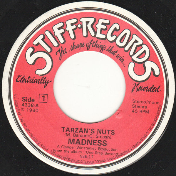 Madness : Tarzan's Nuts c/w Night Boat To Cairo (7",45 RPM,Single,Stereo,Mono)