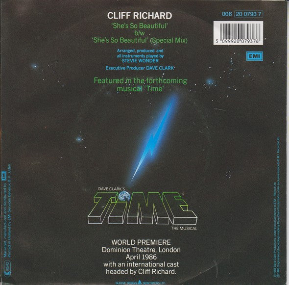 Cliff Richard : She's So Beautiful (7",45 RPM,Single,Stereo)