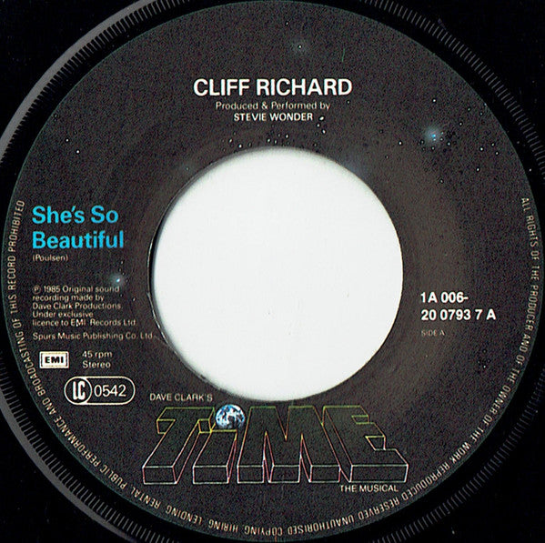 Cliff Richard : She's So Beautiful (7",45 RPM,Single,Stereo)