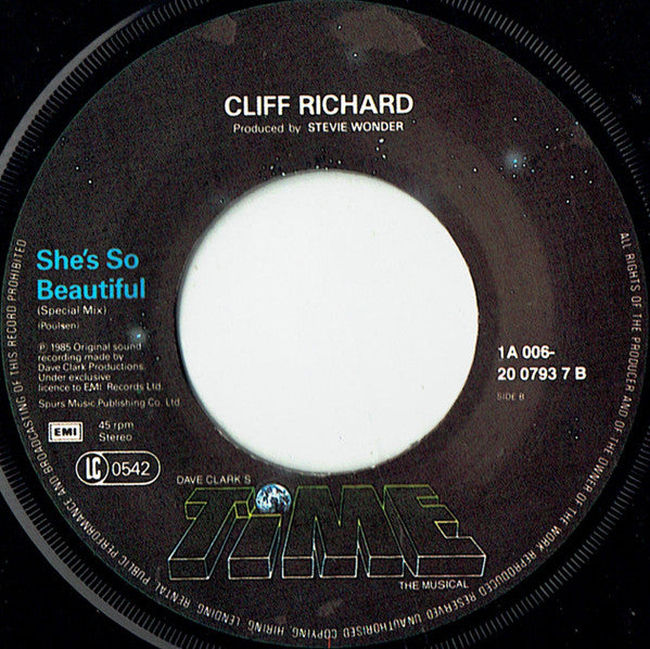 Cliff Richard : She's So Beautiful (7",45 RPM,Single,Stereo)