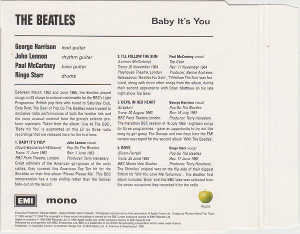 Beatles, The : Baby It's You (EP,Mono)