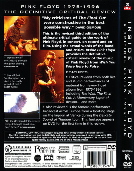 Pink Floyd : Inside Pink Floyd A Critical Review 1975-1996 (The Independent Critical Guide) (DVD-Video,Unofficial Release)