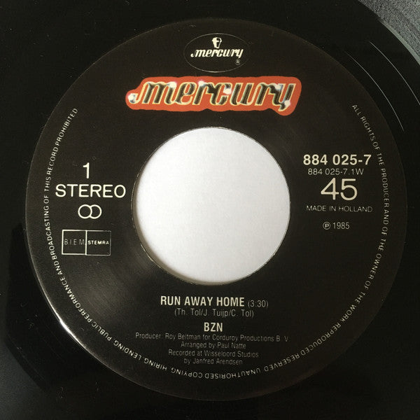 BZN : Run Away Home (7",45 RPM,Single,Stereo)